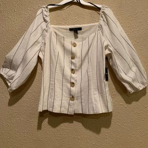 Forever 21 white form fitting blouse